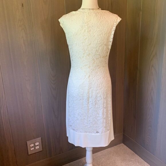 PattyBoutik Lace Overlay Ivory Dress L *NWT* - Picture 5 of 16